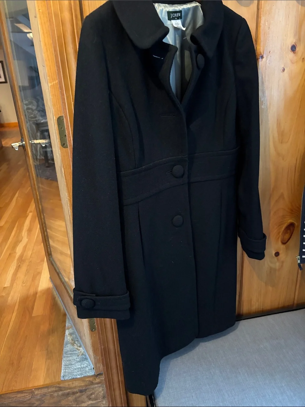 J. Crew Women’s Black Wool Blend Mid Length Fitted Shape